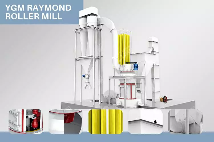 Calcium carbonate powder Raymond mill working principle