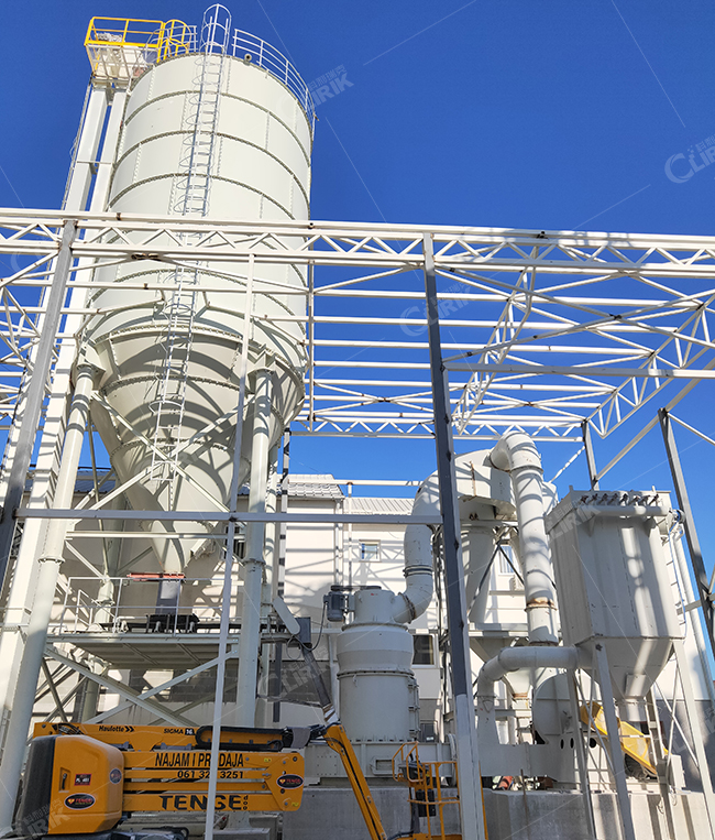 Serbia customer high pressure suspension roller mill processing dolomite powder installation site